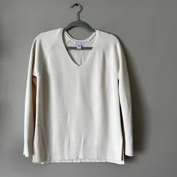 Athleta Hanover V neck sweater merino wool blend S - Picture 6 of 13